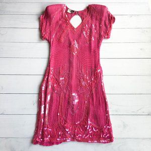 Elegant Pink Sequin Dress